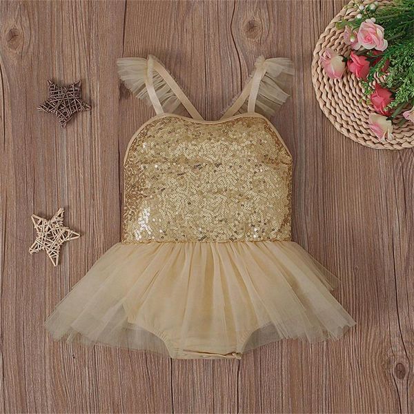 Vestidos da menina da criança do bebê meninas tule tutu vestido sem mangas macacão malha brilhante lantejoulas bodysuit roupas para 3-24 meses