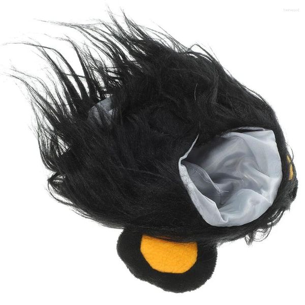 Trajes de gato encaracolado cabelo humano decorativo chapéu de animal de estimação boné de Halloween adorável cachorrinho headwear