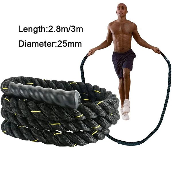 Fitness pesado pular corda crossfit batalha ponderada pular corda treinamento de energia melhorar a força muscular fitness equipamentos de ginástica em casa 240123
