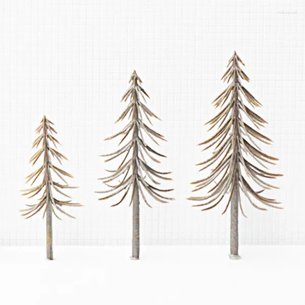Fiori decorativi 10 pezzi modello albero palo tronco ramoscelli costruzione tavolo sabbia scena scenario mini micro paesaggio artificiale cedro plastica