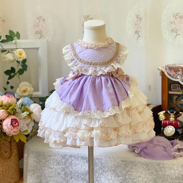 Abiti da ragazza Abito Lolita Bambino Principessa Estate Bambini Neonate Compleanno spagnolo Festa di nozze Eid Boutique Abito da ballo Vestido