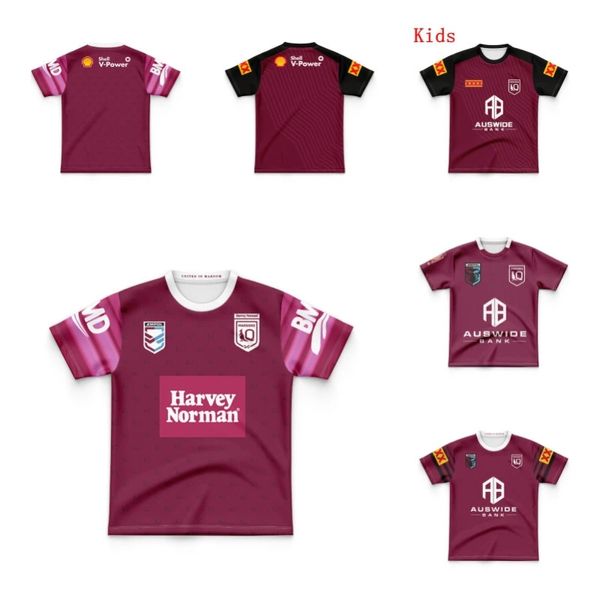 Maglia da rugby commemorativa per bambini Queensland MAROONS STATO D'ORIGINE 240130