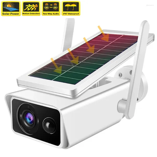 Беспроводная 2K 4MP WiFi солнечная панель камера наружная охранная камера наблюдения CCTV умный дом перезаряжаемая батарея камера