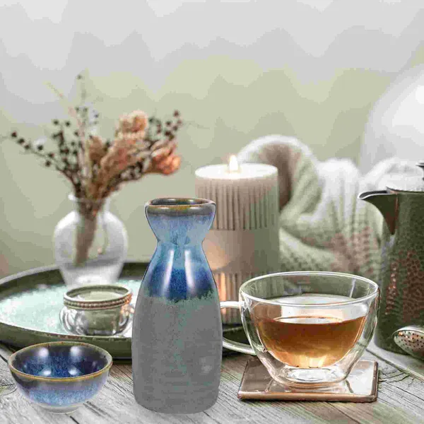 Copos de vinho conjunto de jarro de saquê copos vintage servindo cerâmica pote de garrafa de cerâmica japonesa