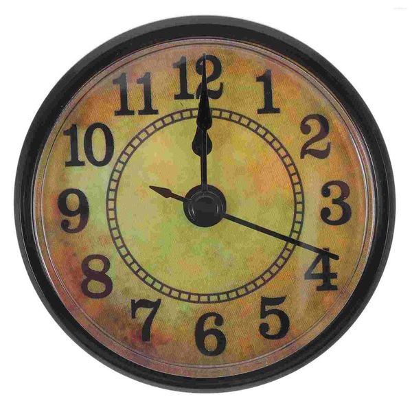 Orologi da parete Orologio al quarzo vintage Decorazione per la casa Testa intarsiata Inserto rotondo Scatola in plastica per uso domestico