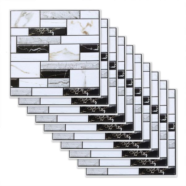 10 pezzi autoadesivi in ​​PVC adesivo per piastrelle stile moderno adesivo da parete impermeabile cucina bagno pavimento arte decorazione della parete decalcomanie 30x30 cm 240127