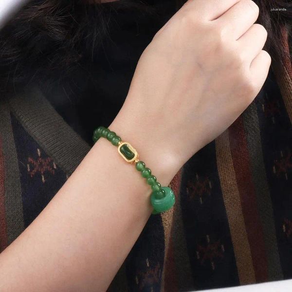 Link Armbänder Meditation Glasperlen Lady Mom Geschenk Frauen Imitation Jade Armband Koreanischen Stil Retro Bekleidung Zubehör