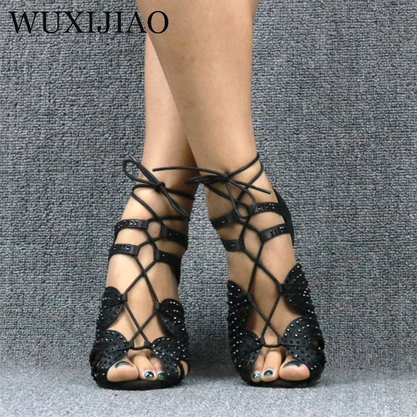 Stivali Wuxijiao 278 Lace-up Latin Dance Dance Ladies High Teli comodi scarpe salsa sandali per feste 240125 c