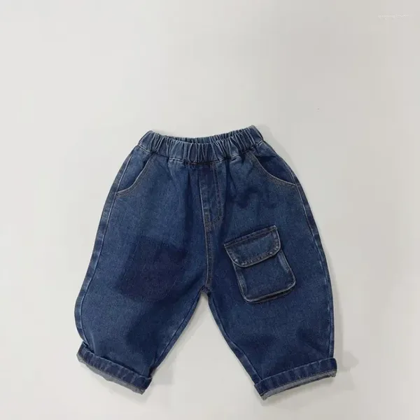 Pantaloni Abbigliamento per bambini Ragazzi Primavera Autunno Abbigliamento da lavoro intero Pantaloni in denim Moda Jeans larghi Lunghi All-match