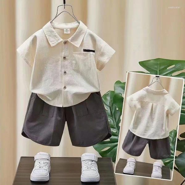 Conjuntos de roupas menino 2 peças conjunto crianças roupas ternos crianças roupas do bebê verão 24-022