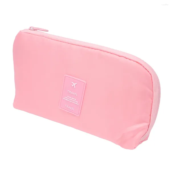 Sacos de armazenamento Saco de cabo USB útil bolsa portátil viagem carregando grande capacidade para fone de ouvido (rosa)