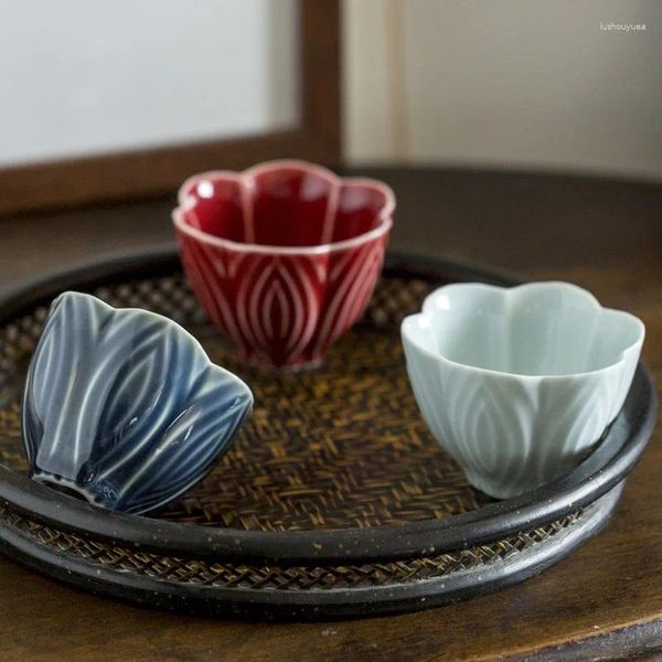 Tazze da tè Tazza in ceramica Magnolia Master Relief Set Ciotola grande Stile cinese singolo