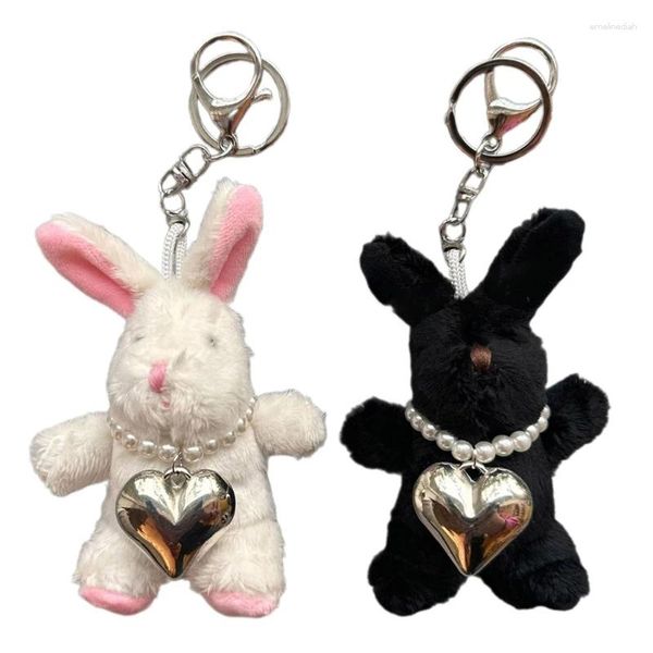 Chaveiros Brinquedo Chaveiro Adorável Coração Pingente Bunnys Chaveiro Casal Chaveiros Ornamento para Mochilas e Telefone