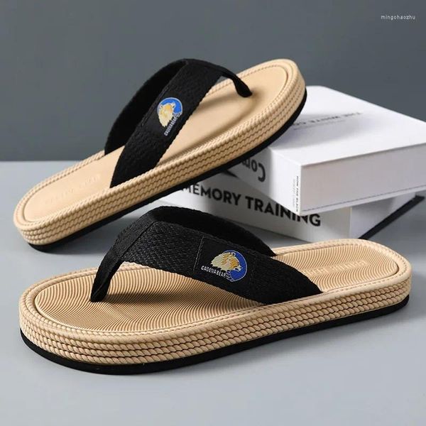 Pantofole Infradito estive fresche da uomo Sandali da spiaggia morbidi e confortevoli Moda all'aperto Antiscivolo Scarpe casual con fondo piatto