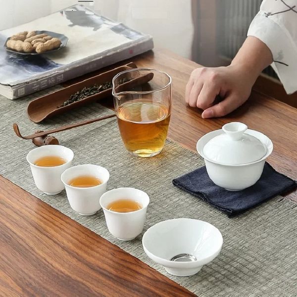 Kung Fu Teegeschirr-Set, Tragetasche, Schüssel, Wasserkocher, Geschenk, Teetasse, Teeset, tragbare Teetasse, Porzellan, Reisebecher, Keramik-Teetasse mit Filter, 240130