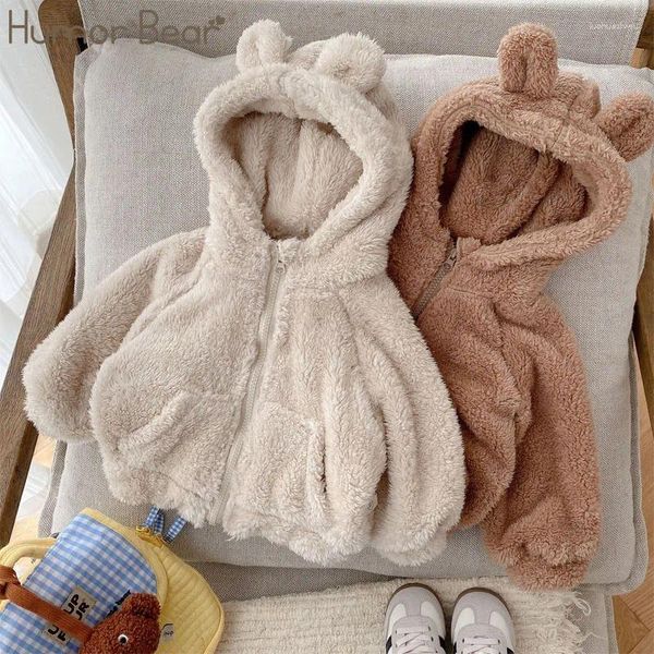 Giacche Humor Bear Cappotto di pelliccia per bambini Super carino con cappuccio ispessito Top tinta unita Abbigliamento invernale Abbigliamento per bambini per bambini