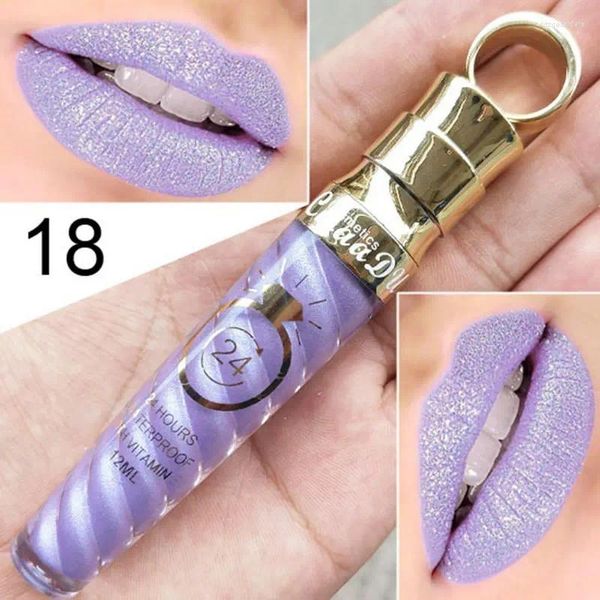 Lippenstift 2024make-up Lippen Matt Flüssigkeit Wasserdicht Langlebig Sexy Pigment Nude Glitter Stil Lip Gloss Schönheit Rot Farbton