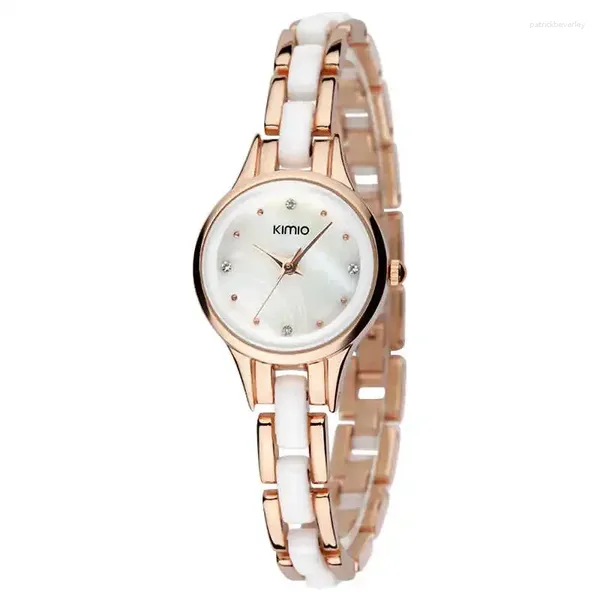 Armbanduhren Nr. 2 Kimio Marke Frau Luxus Kleid Damen Analoge wasserdichte Uhr Kristall Quarzuhren für Frauen Montre Femme