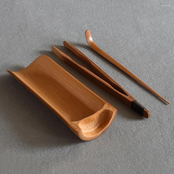 Conjuntos de chá 3pcs conjunto de chá de bambu fazendo kit de ferramentas cerimônia utensílio acessórios de cozinha