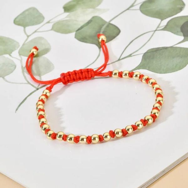 Strand metal grânulo pulseira artesanal atada fio ajustável para mulheres homens yoga charme jóias casais pulseiras gota