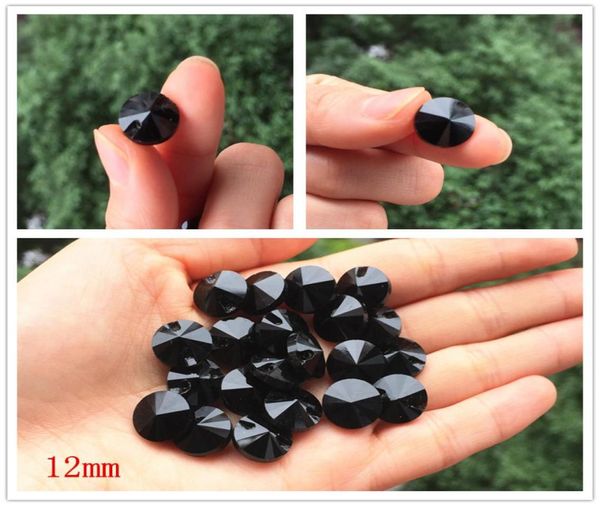 20 pz Bottoni in pietra preziosa di cristallo nero di alta qualità Bottoni per cucire per camicia Cristallo per indumenti Accessori per cucire 12mm9782133