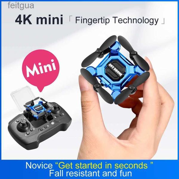 Drones 4K Mini Dobrável Controle Remoto Quadcopter Suspensão Inteligente 360 Graus Girando Uma Chave Retorno Aéreo RC Drone Brinquedos Para Crianças Presente YQ240211