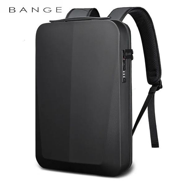 BANGE Shell Design Anti-ladro TSA Lock Zaino da uomo Borsa per laptop da 15,6 pollici impermeabile Borsa da viaggio per uomo con ricarica USB 240127