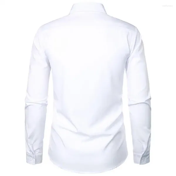 Camisas de vestido masculino clássico elegância formal camisa retro estilo real medieval com plissado retalhos lapela colarinho fino ajuste para desempenho