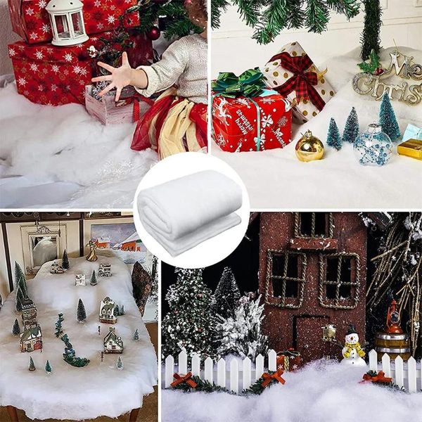 Decorazioni natalizie tappeto Snow Aspetto realistico involtini ispessiti creano incantevoli paesaggi invernali festosi per bambini