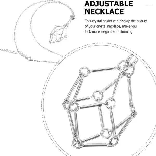 Pingente colares suporte de pedra de cristal colar vazio gaiola ajustável diy jóias presentes criativos