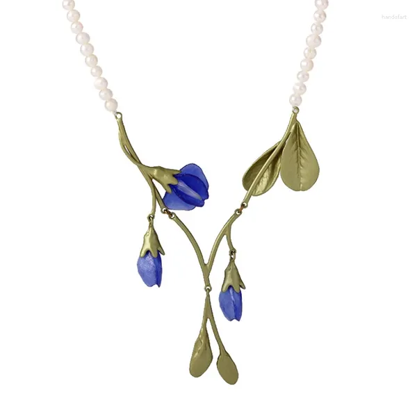 Ожерелья с подвесками в европейском и американском весенне-летнем стиле с натуральными элементами, свежее шикарное ожерелье из бутона Amorpha Fruticosa