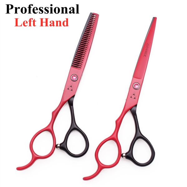 Tesoura de cabelo profissional, 55 '', 6, 7'', mão esquerda, cabeleireiro, barbeiro, conjunto de tesouras de desbaste, cabeleireiro 8001 240126