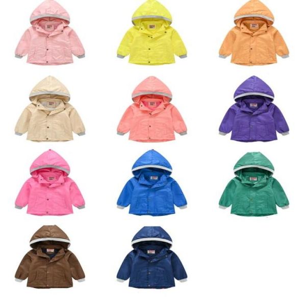 10 estilos de natal crianças cor sólida tench casacos com capuz jaqueta bebê meninos meninas bonito moda zíper jaquetas esportivas crianças des7033404
