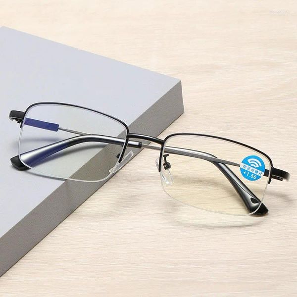 Sonnenbrille Memory Titan Halbrahmen Anti Blue Protrction Presbyopie Lesebrille Hartes Design Klare Sicht
