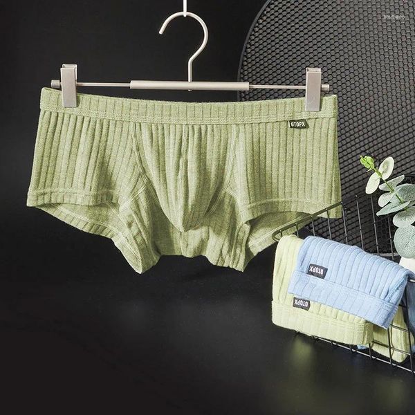 Unterhosen Herren-Boxershorts mit niedriger Taille, Jugend, einlagige U-konvexe Beutelhöschen, sportliche, atmungsaktive, schweißabsorbierende Unterwäsche mit breitem Faden