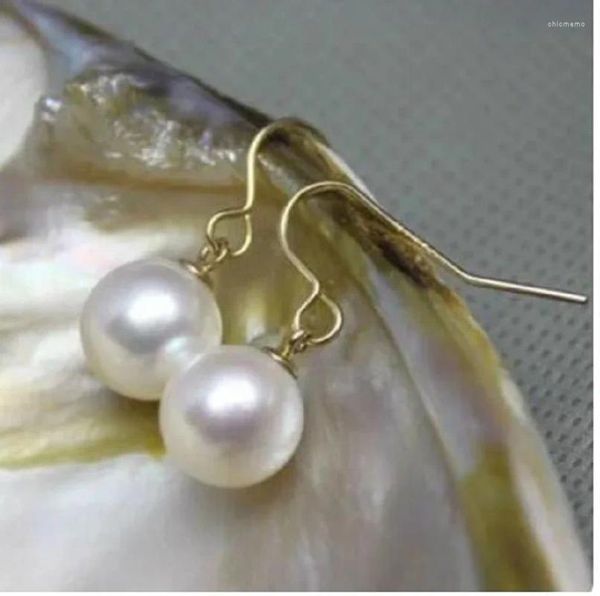 Orecchini a bottone Affascinanti 10-11 mm del Mare del Sud Rotondi Perle bianche 14K Gioielleria raffinataCreazione di gioielli