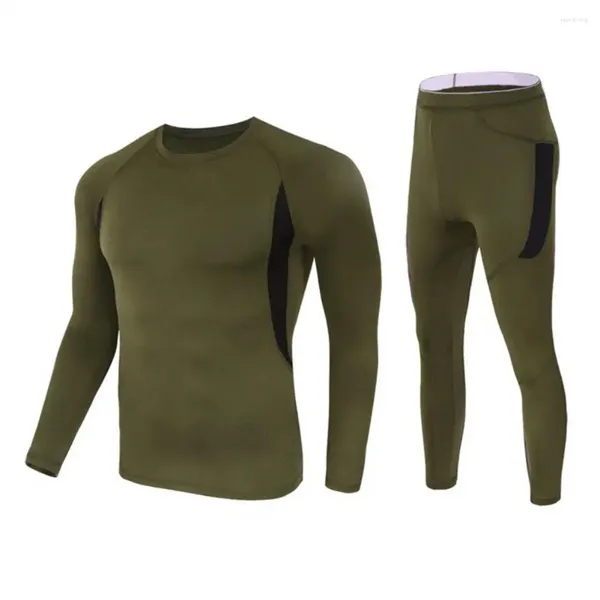 Tute da uomo Abito classico da uomo Intimo termico invernale Set Pigiama a maniche lunghe girocollo con tuta sportiva elastica slim fit