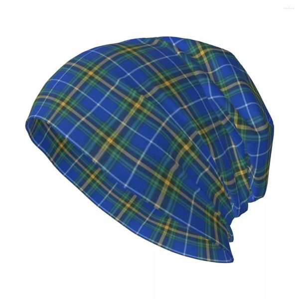 Berets Província da Nova Escócia Tartan Knit Hat Luxury Cap Mens Tennis Women's