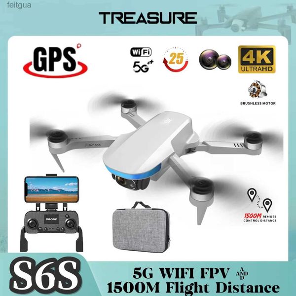 Drones S6s Mini Drone Professional 4K Ultra HD Kamera Engel Kaçınma 5G WiFi FPV Hafif Akış GPS Katlanır Quadcopter RC Oyuncaklar YQ240213