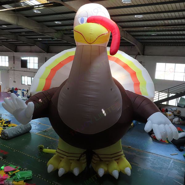 Atacado atividades ao ar livre gigante publicidade inflável peru 6m 8m desenho animado animal mascote frango modelo explodir peru para o dia de ação de graças