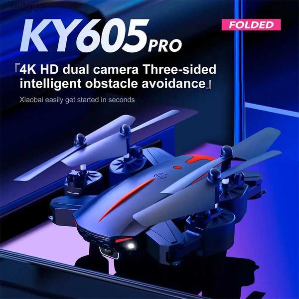 Drohnen Ky603 Mini-Drohne 4k HD-Kamera Drei-Wege-Infrarot-Hindernisvermeidung Höhenhaltemodus Faltbarer RC Quadcopter Junge Geschenke YQ240211