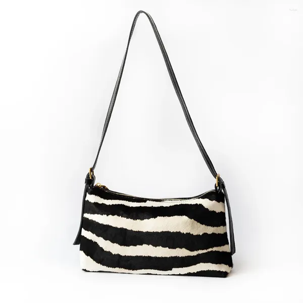 Carteiras fábrica original tigre zebra padrão primeira camada de couro bolsa de ombro senhoras cavalo pele crossbody il00712