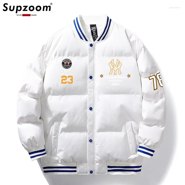 Jaquetas masculinas Supzoom 2024 Chegada Parka Grosso Casual Regular Acolchoado Roupas Masculinas Patchwork Casaco de Beisebol Curto Jaqueta de Inverno Homens