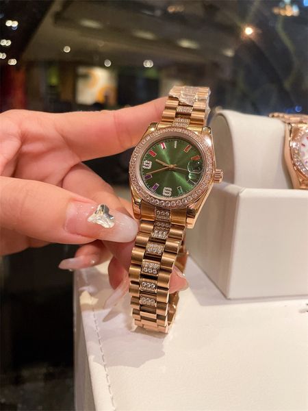 NUOVO orologio da donna di lusso 31mm Sanzhu Diamond Ring orologio al quarzo durevole di precisione di superficie AAA