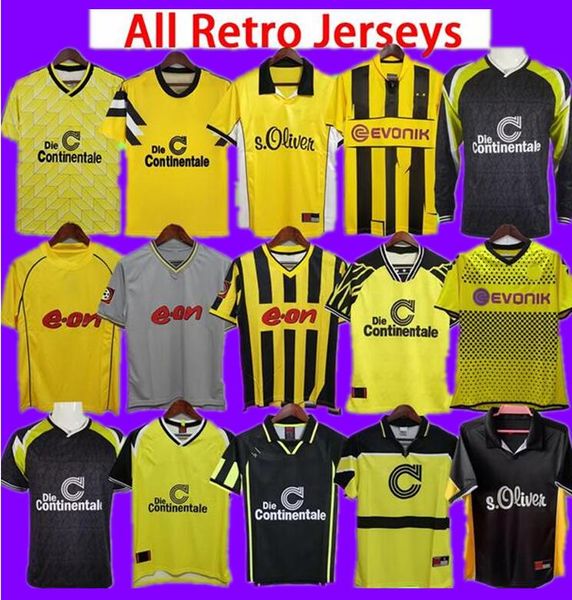 Dortmund Retro-Fußballtrikots 1988 1989 1994 1995 1996 1997 1998 2000 2001 2011 2012 2013 Vintage-Fußballtrikot BorussIa Moller REUS 88 89 94 95 96 97 98 99 00 01 02