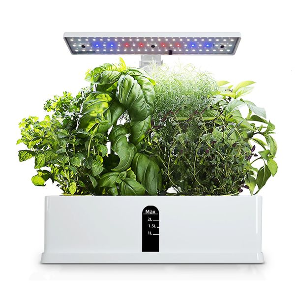 Pompa dell'acqua Sistema di coltivazione idroponica intelligente Kit da giardino per interni 9 baccelli Temporizzazione automatica con luci di coltivazione a LED da 15 W regolabili in altezza 240122