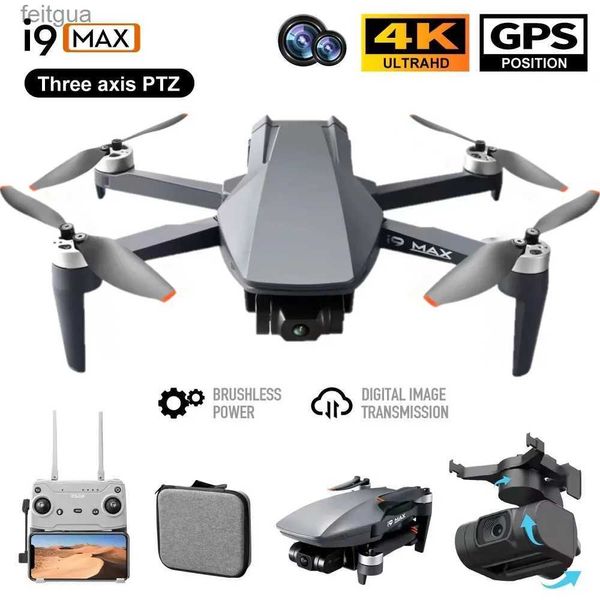 Дроны Новый i9 MAX 240 г GPS Дрон 4K Профессиональная двойная HD-камера 3-осевой подвес с оптическим потоком RC Квадрокоптер 26 минут полета 3 км против Faith MINI YQ240211