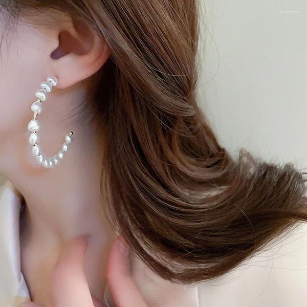 Creolen Mode Perle Großer Kreis Für Frauen Koreanische Geometrische Herz Runde Legierung Hochzeit Schmuck Geschenke