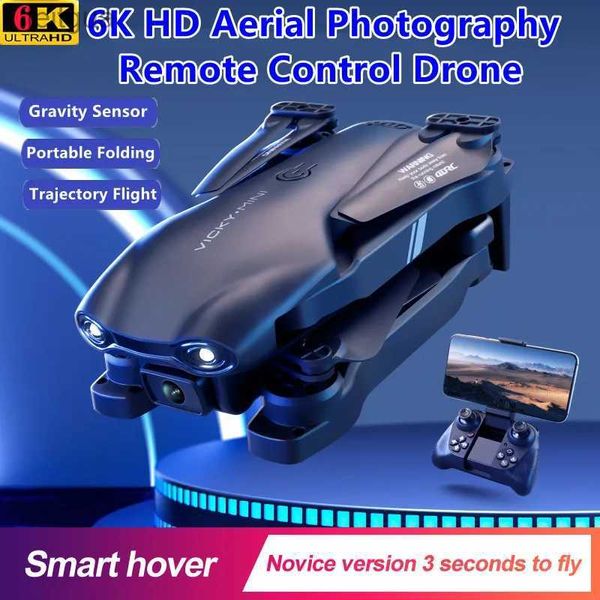 Droni Smart Hover Pieghevole portatile WIFI FPV Telecomando Drone giocattolo 6K HD Doppia fotocamera Traiettoria Volo Ritorno con una chiave RC Quadcopter YQ240211