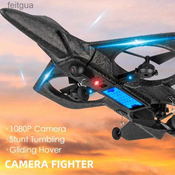 Drones RC Avião com Câmera Crianças Brinquedo Helicóptero de Controle Remoto Rádio Controlado Aeronaves Luz Espuma Planador Combate Drone Chidern Presentes YQ240213